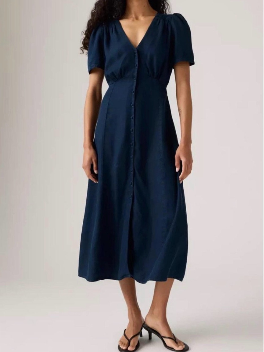 Levi’s Sarina Indigo Button-Front Midi Dress